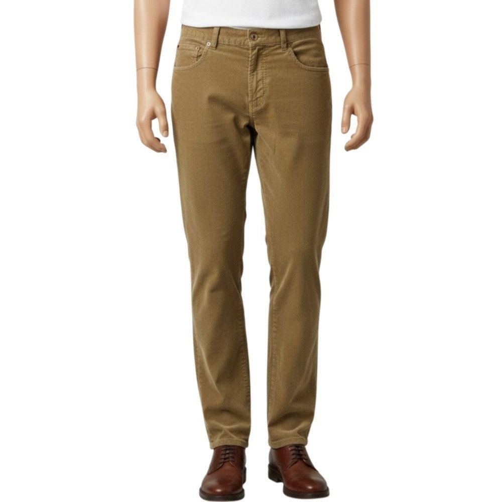 Taylor Stitch Slim Cord Pant 33x32 Tan Organic Cotton Leather Patch Quiet Luxury